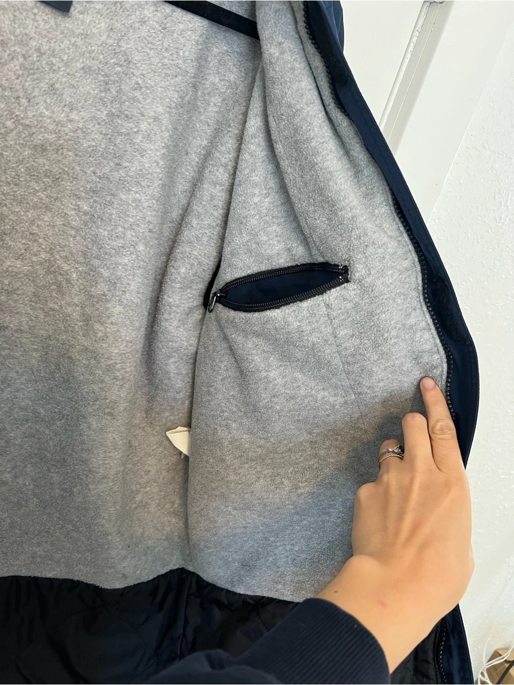 VNTG Woolrich Fleece‎ Lined Navy Parka